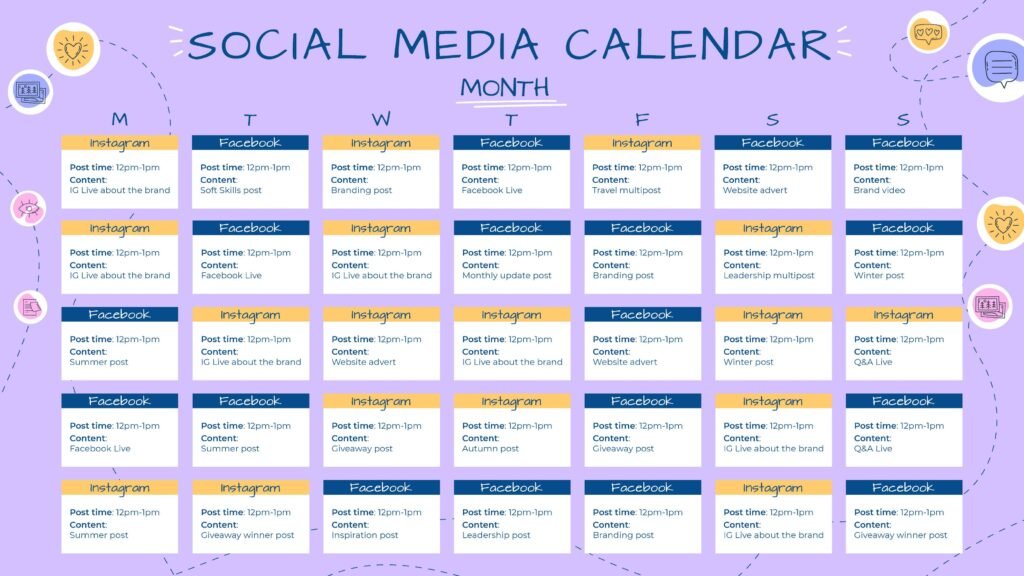 Social Media Content Calender